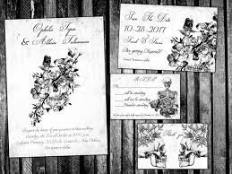 Romantic Skulls And Flowers Gothic Halloween Wedding Invitation Save The Date Rsvp Halloween Wedding Invitations Halloween Wedding Etsy Wedding Invitations