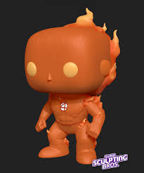 Funko pop marvel 4 fantásticos. Human Torch Colored Pop By Prozer On Deviantart