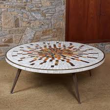 Mid Century Modern Bonze And Mosaic Tile Coffee Table Tiled Coffee Table Mosaic Coffee Table Mosaic Table Top