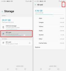 There should be an option on where to set the default save location. Lg K51 Move Apps To Sd Card Set As Default Storage