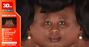 Premade Female Head Texture Sharonda James by 3d-sk