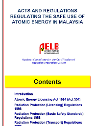Atomic energy licensing act 1984. Radiation Protection Officer Ionizing Radiation Radiation Protection