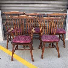 Set Of Five 5 Spindle Back Splat Back Comb Back Windsor Solid Wood Dining Kitchen Chairs Vi Retro Dining Chairs Midcentury Modern Dining Chairs Dining Chairs
