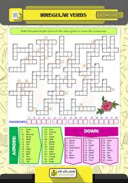 Worksheet Irregular Verbs Crossword Irregular Verbs Verb Worksheets Past Tense Worksheet