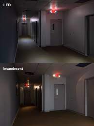 White Led Exit Sign Emergency Light Combo W Battery Backup Single Or Double Face Adjustable Light Heads Super Bright Leds