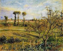 Sunset At Valhermeil Near Pontoise 1880 Camille Pissarro Camille Pissarro Camille Pissarro Paintings Painting Reproductions