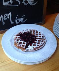 Potato waffles | how to make grated potato waffles. Belgian Waffle With Powdered Sugar And Blueberry Syrup Tiergarten Berlin Germany Blueberry Syrup Belgian Waffles Food