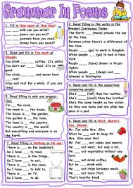 Comparing Two Poems Worksheet Grammar In Poems English Esl Worksheets For Distance In 2020 Poems Teaching English Grammar Teachers Aide