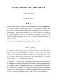 A wholly owned subsidiary of central industrial corporation berhad was established in 1998 to market and distribute all cicb's products on an exclusive basis to both domestic and international markets. Pdf Performance And Risk Of Ioi Corporation Berhad