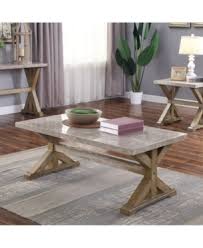 Marque Genuine Marble Top Coffee Table Tan Beige Marble Top Coffee Table 3 Piece Coffee Table Set