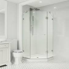 Shower stall seats need to be safe and stable, but that doesn't mean they can't also be comfortable for those who use them. Vigo Piedmont Frameless Neo Angle Shower Enclosure With Low Profile Base In The Shower Stalls Enclosures Department At Lowes Com