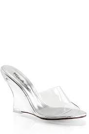 Clear Single Sole Slip On Wedges Pvc Clear Shoes Clear High Heels Open Toe Sandals