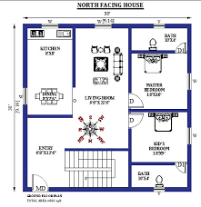 30x30 North Facing Vastu House Plan