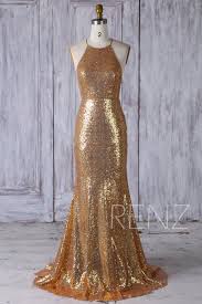 Bridesmaid Dress Gold Sequin Dress Wedding Dress Halter Neck Etsy Bridesmaid Dresses Train Gold Bridesmaid Dresses Dresses