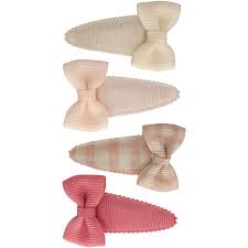 Set Of Baby Hair Clips With Bow Nude Check Your Little Miss