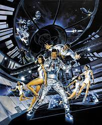 This is an industry standard reproduction print 44lb. Thevaultofretroscifi Moonraker Poster By Dan Goozee Moonraker Movie Posters Vintage Vintage Movies