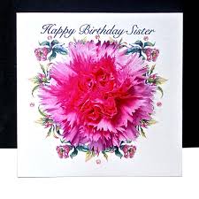 And who is a blessing to me herself. Pink Carnation Happy Birthday Sister Handmade Card Decorque Cards