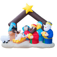 Maybe you would like to learn more about one of these? Holidayana Christmas Inflatable Giant 6 5 Ft Nativity Scene Inflatable Featuring Lighted Interior Airblown Inflatable Christmas Decoration With Built In Fan And Anchor Ropes Pricepulse