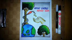 Membuat masyarakat sadar akan hemat energi juga kewajiban kita. Cara Membuat Poster Hemat Energi Bbm Poster Hemat Energi Youtube