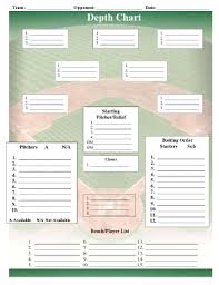 13 images of printable softball depth chart template