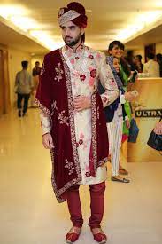Cream Resham Embroidered Raw Silk Wedding Sherwani Sh483 Wedding Dresses Men Indian Wedding Sherwani Indian Groom Wear