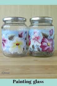 A decorative glass bowl is a form of glass art that's used for decorative kitchen canisters sets. Hand Painted Blue Glass Cookie Jars Decorative Canisters Etsy Glass Cookie Jars Decorative Canisters Painting Glass Jars