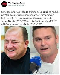 O Ministério Público de Contas de Roraima (MPC-RR) pediu o afastamento do  prefeito de São Luiz do Anauá, Chicão (Progressistas), por 120 dias, após  denúncia anônima apontar prejuízo de R$ 7,4 milhões