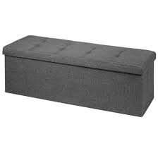Shop for folding storage racks at bed bath & beyond. Fabric Folding Storage With Divider Bed End Bench Dark Gray Home Office Crew