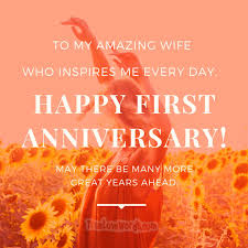 Paper is the traditional material for the first anniversary, and plastic and clocks are the modern and alternate modern materials respectively. Sweet 1st Wedding Anniversary Wishes For Your Wife True Love Words