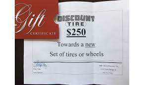 Up to $50 discount tire credit card rebate. Discount Tire 250 00 Gift Certificate