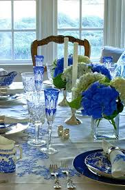 Table Setting In Blue Beautiful Table Settings Beautiful Table Blue And White
