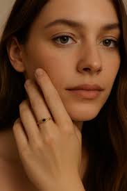 Handmade Black Onyx Ring: 18K Gold Boho Brass Ring