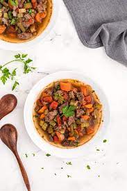 Add the broth and cancel the sauté function. Easy Instant Pot Vegetable Beef Soup Low Carb Clean Eating Kitchen