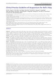 Symptoms can vary from mild to severe. Pdf Clinical Practice Guideline Of Acupuncture For Bell S Palsy
