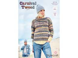 Cardigan And Sweater In Stylecraft Carnival Tweed Chunky 9714