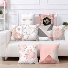 This rose gold decor trend is still alive and well in stores. Cushion Cover Lash Pillowcase Rose Gold Square Geometric Dreamlike Polyester Throw Pillow Cover Home Decor 45x45cm Cushion Cover Aliexpress