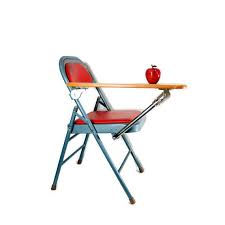 Vintage Industrial Student Desk Tablet Arm Chair 1970s Krueger Miracle Fold Arm State Police Vintage Industrial Metal Chairs Vintage Industrial Style