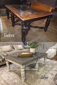 Thrift Store Coffee Table Painted With Chalk Paint With A Dry Brush Technique Furniture Renovation Refinishing Furniture Dining Table Makeover