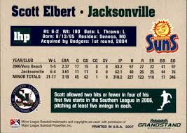 2007 Southern League Prospects Grandstand 4 Scott Elbert Seneca Missouri MO  Card