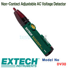 Locates current in hidden wires and cables up to 1000a with audible and visible detection. Extech Dv30 Non Contact Adjustable Ac Voltage Detector ë¹„ì 'ì´‰ Ac ì „ì••ê°ì§€ê¸° ìµìŠ¤í… ê²€ì „ê³„