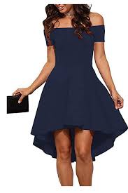 Sarin Mathews Women S Off The Shoulder Short Sleeve High Low Cocktail Skater Dress In 2020 Cocktail Skater Dress Dresses Guest Dresses