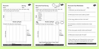 Favourite Fruit Tally And Pictogram Worksheets Twinkl