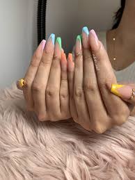 Vaveah 24 pcs press on nails coffin for women, extra long fake nails glue on nails, false nails with glue (rainbow) brand: Rainbow Nails Rainbow Nails Acrylic Nails Coffin Nails