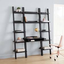 Leaning bookshelf desk near me shelf riser this easy diy standing desk diy woodworking plans for making ladder bookshelf units. Modern Leaning Wall Desk 2 Narrow Bookshelves Set