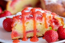 Shortcake assembly 1/2 pound strawberries, washed, hulled and quartered 2 tablespoons (25 grams) sugar 1 tablespoon. Easy Strawberry Cake With Strawberry Sauce Natashaskitchen Com