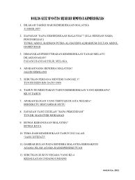 Soalan Kuiz Spontan Sejarah Sempena Kemerdekaan Pdf