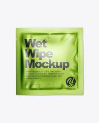 Metallic Wet Wipe Pack Mockup Top View In Sachet Mockups On Yellow Images Object Mockups Free Psd Mockups Templates Mockup Free Psd Wet Wipe