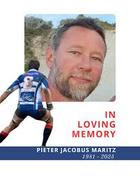 We are saddened to announce the passing of former player, Pieter Jacobus  Maritz, aged 44,