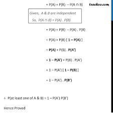 Manual for working with biological occurrence data. Example 14 Probability Of Atleast One Of A B Is 1 P A P B