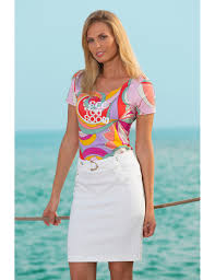 Déguisement style année 70 pour femme comprenant une combinaison rétro. Tshirt Psychedelique Mode Femme Style Annees 70 Tina Bleu D Azur